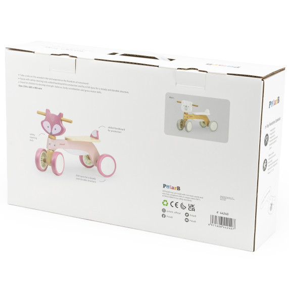 VIGA PolarB Wooden Fox Ride-On with Soft Wheels