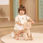 VIGA PolarB Wooden Ride-on Brown Teddy Bear with Soft Wheels