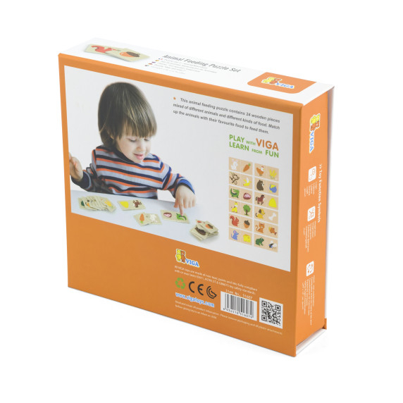 VIGA Wooden Puzzle Feed the Animal What Animals Eat Puzzle