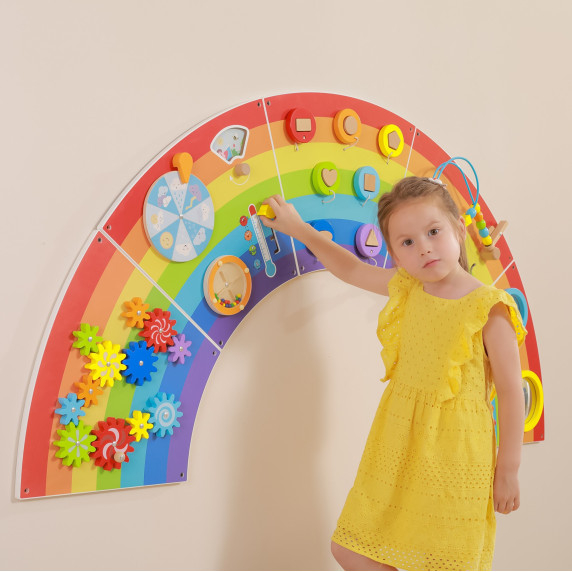 VIGA Wooden Sensory-Manipulation Board EDU Rainbow FSC Certificate