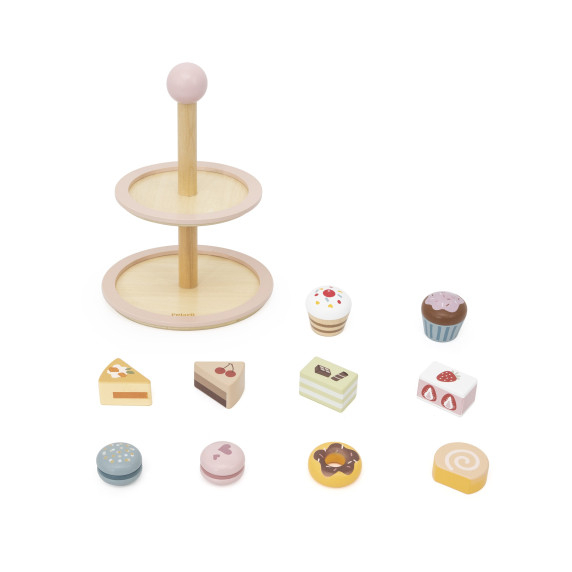 VIGA Wooden Cake Stand with Accessories