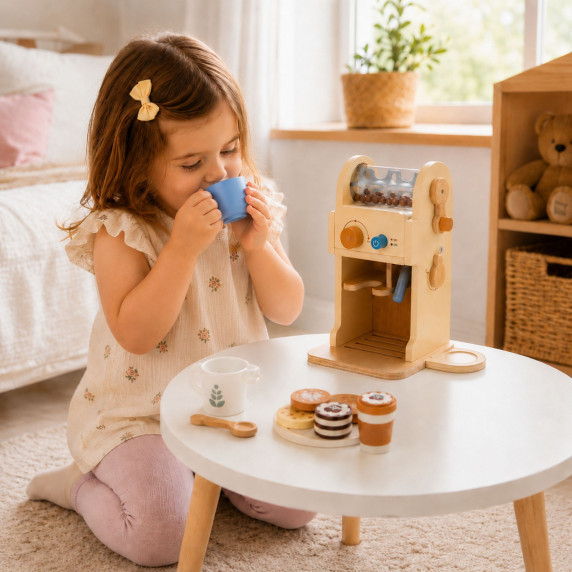 TOOKY TOY Wooden Coffee Set - Barista Espresso Machine