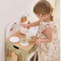 VIGA PolarB Large Wooden Kitchen with Folding Countertop + Curtain Cabinet