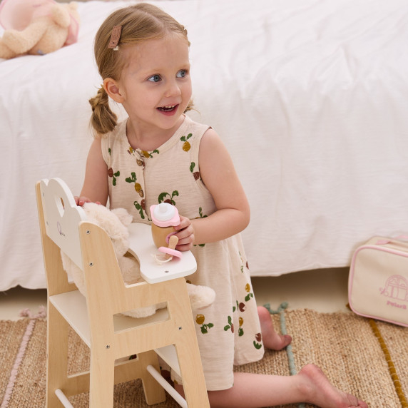 VIGA PolarB White Wooden Feeding Chair for Dolls