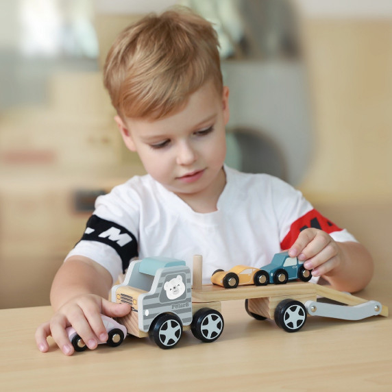 VIGA PolarB Wooden Toy Car with Montessori Cars