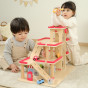 VIGA Wooden Parking for Cars with Elevator for 4 Cars and Helicopter
