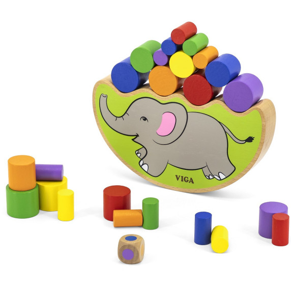 VIGA Wooden Balancing Elephant Montessori Puzzle