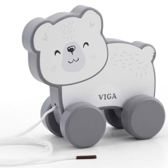 Viga Wooden Polar Bear Pull-Along - PolarB