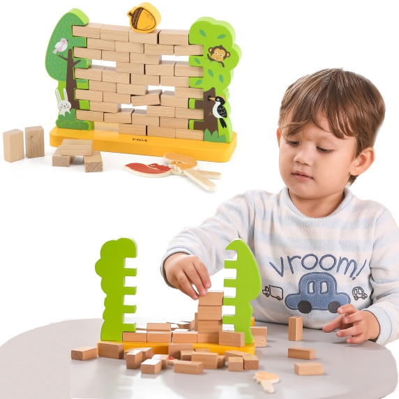 VIGA Wooden Arcade Game Falling Acorn Puzzle