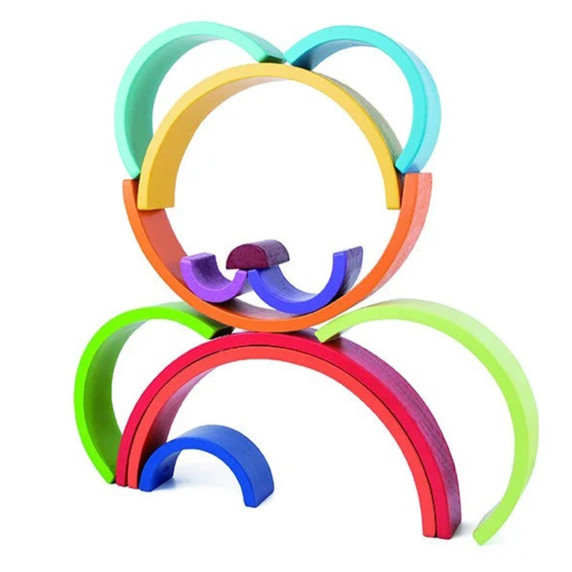 TOOKY TOY Wooden Puzzle Montessori Rainbow