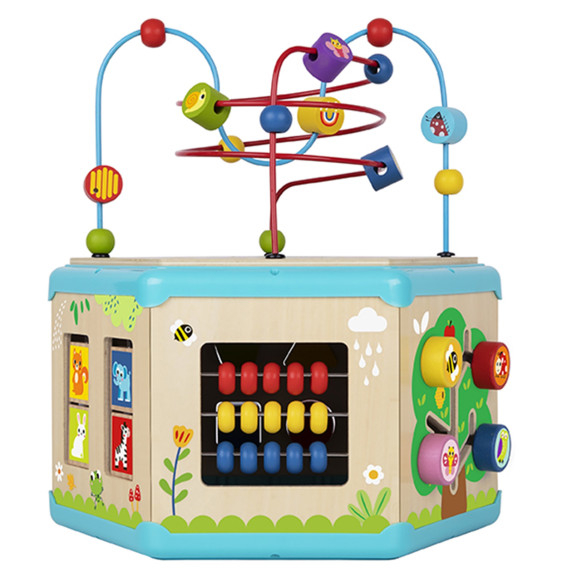 TOOKY TOY Interactive Wooden Montessori Hexagon Opening Box
