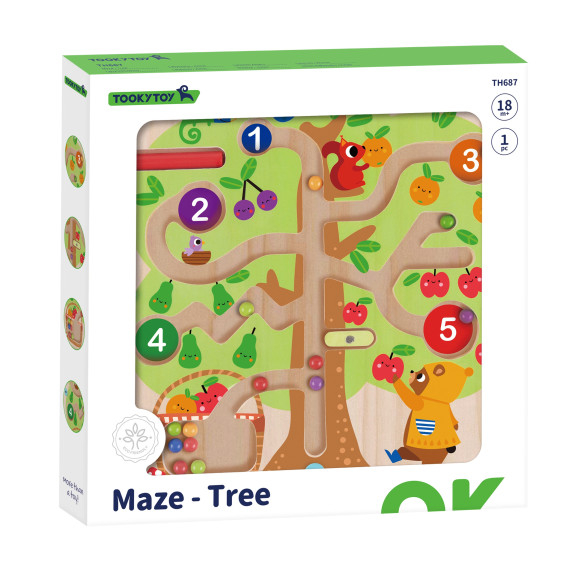 TOOKY TOY Fruit Tree Magnetic Maze Learning Counting