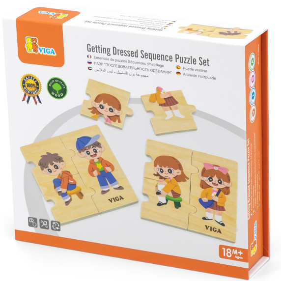 VIGA Wooden Educational Puzzle Kids Dress Up Puzzle
