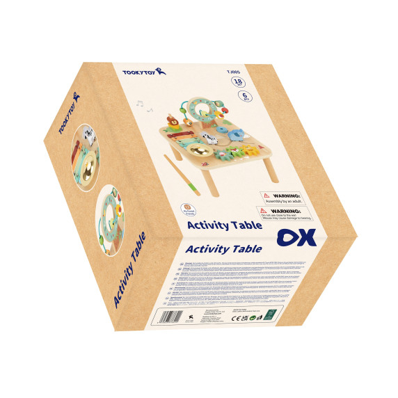 TOOKY TOY Wooden Activity Table Montessori Cymbals