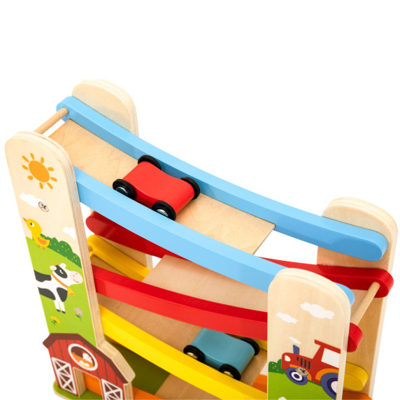 VIGA Wooden Racetrack with Farm Theme