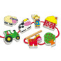 VIGA Wooden Intertwining Blocks Montessori Threading Farm