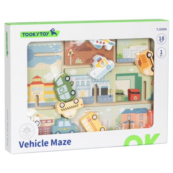 TOOKY TOY Wooden Maze Vehicles Puzzle