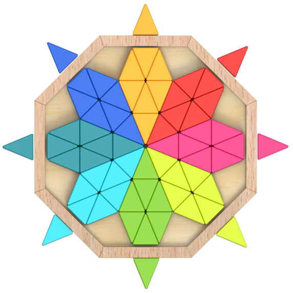 TOOKY TOY Octagonal Puzzle Wooden Mosaic Educational (73 pcs.)
