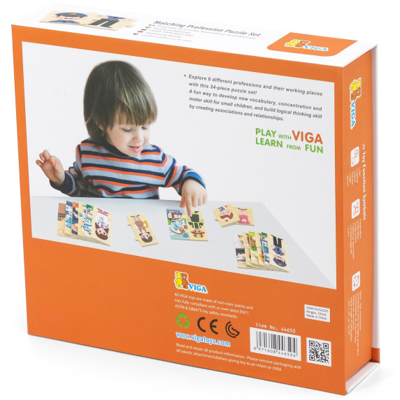 VIGA Wooden Puzzle Matching Professions