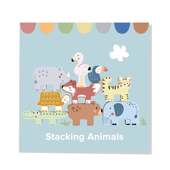 TOOKY TOY Wooden Blocks Puzzle Animals Montessori 9 pcs.
