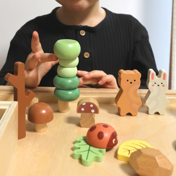 TOOKY TOY Forest Set Stackable Puzzle Blocks Figures
