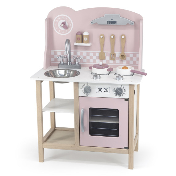 VIGA PolarB Wooden Kitchen with Accessories Silver - Pink