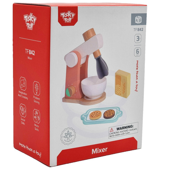 TOOKY TOY Wooden Mixer Set for Children + Accessories