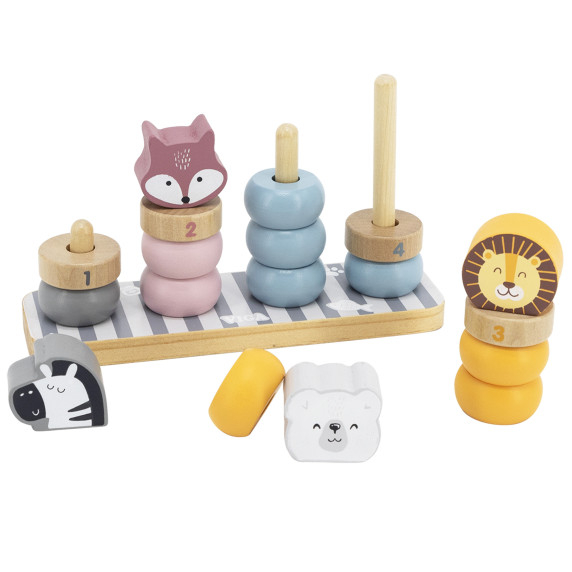VIGA PolarB Wooden Educational Puzzle with Montessori Animals