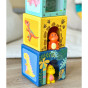 TOOKY TOY Wooden Blocks Educational Puzzle + 6 Play Figures 12 pcs.