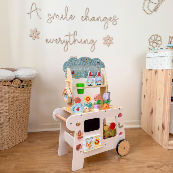 TOOKY TOY Garden Cart Wooden Shop 57pcs