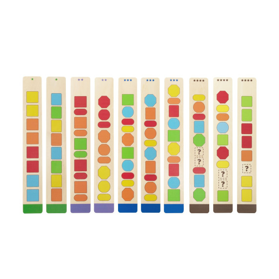 VIGA Wooden Beads for Stringing Sequencing Patterns 64 pcs 3+