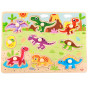 TOOKY TOY Wooden Montessori Puzzle Dinosaurs Shapes Puzzle