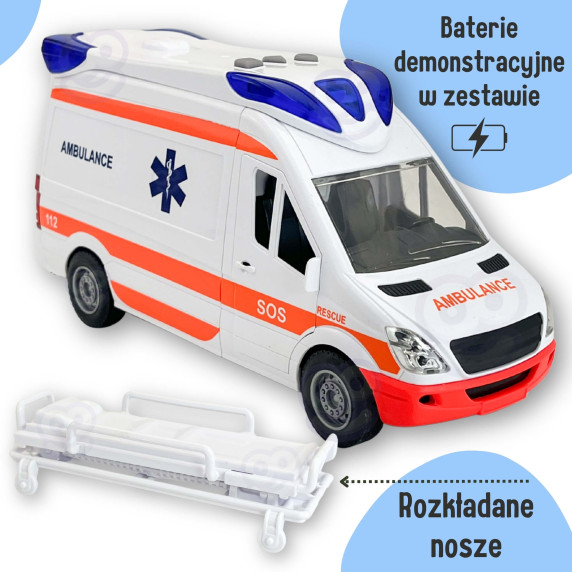 WOOPIE Emergency Ambulance Stretcher Set + Sound and Light Signals