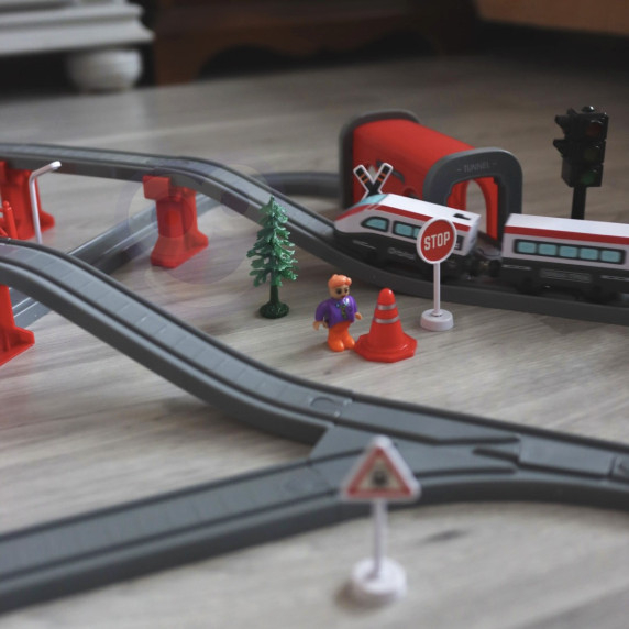 WOOPIE Electric Train Track Bridge Tunnel 80 pcs.