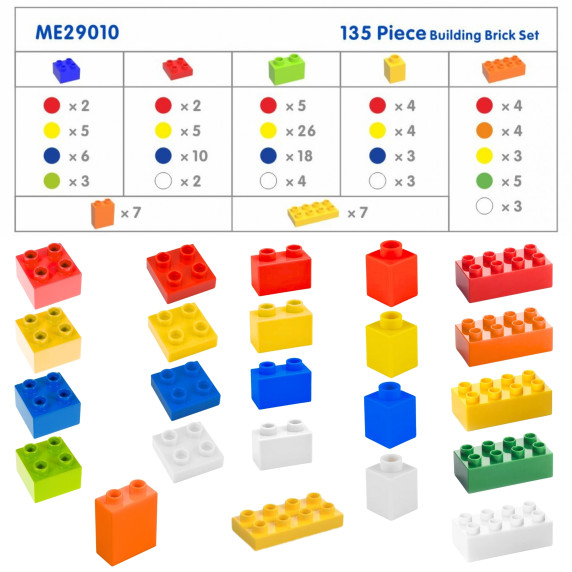 MASTERKIDZ STEM Building Block Set 135 pcs with Panel Overlay 4 pcs.
