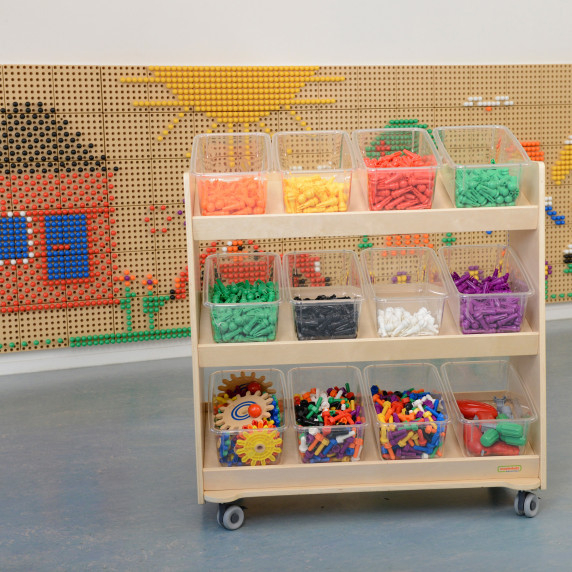 MASTERKIDZ Shelf on Wheels - 3 Shelves for STEM Board Accessories 800H x 800L