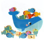 TOOKY TOY Wooden Whale and Fish Game Multifunctional 4 in 1