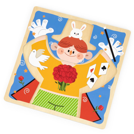 VIGA Wooden Manipulation Board with Clasps and Locks Monstessori Magician