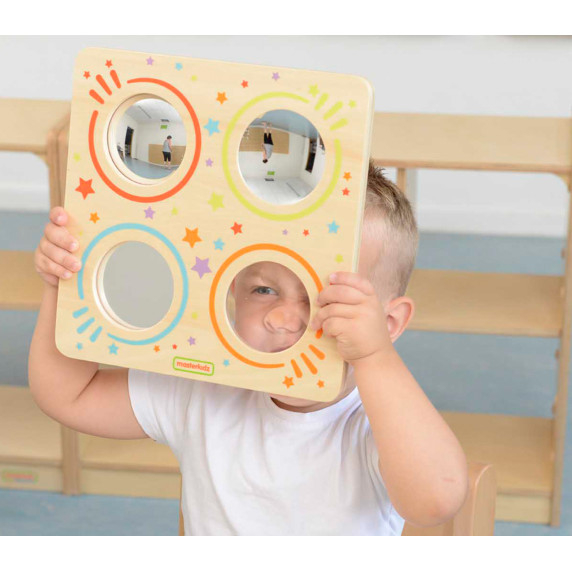 MASTERKIDZ Montessori Sensory Mirror Board and Curved Lenses