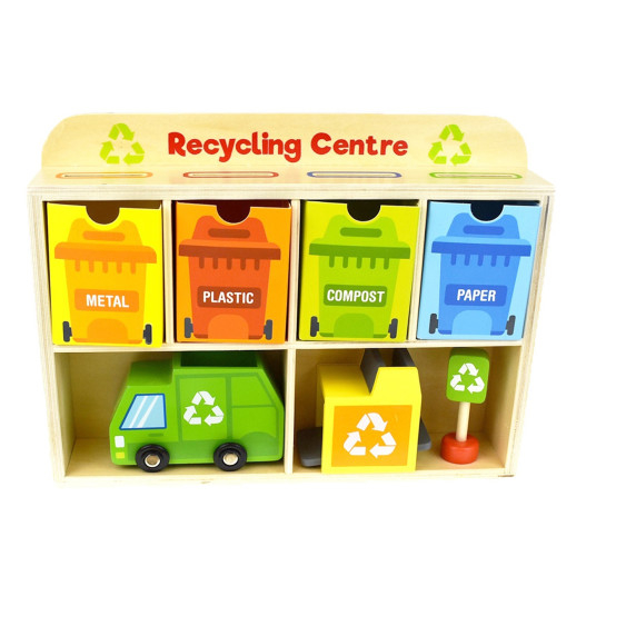 TOOKY TOY Wooden Recycling Center Educational Sorter