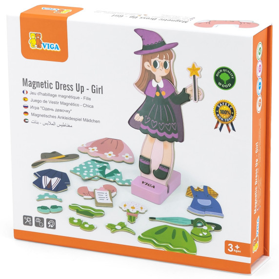 VIGA Wooden Magnetic Educational Dress Up Puzzle