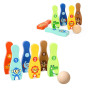 TOOKY TOY Wooden Bowling for Children 6 pcs + Ball