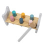 VIGA PolarB Set Wooden Pyramid + Polar Bear Hammer Punch Montessori