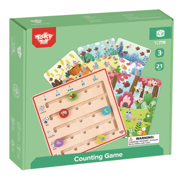 TOOKY TOY Wooden Learning to Count Animals Game