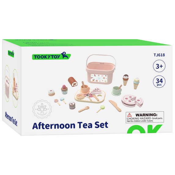 TOOKY TOY Sweet Cake Wooden Set of Sweets in a Box Confectionery Ice Cream Parlor