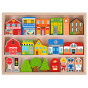 TOOKY TOY Wooden Set of Buildings and Figures City