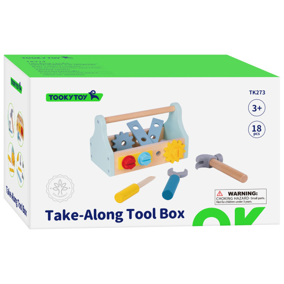 TOOKY TOY Wooden Tool Box Set 18 pcs.