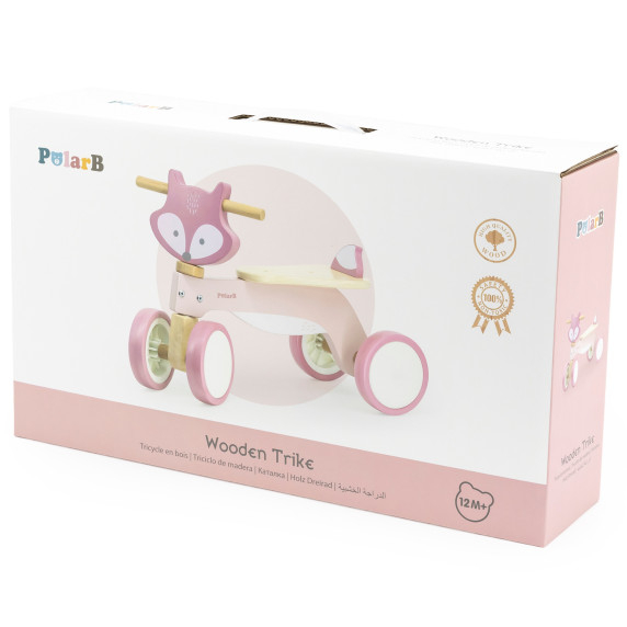 VIGA PolarB Wooden Fox Ride-On with Soft Wheels