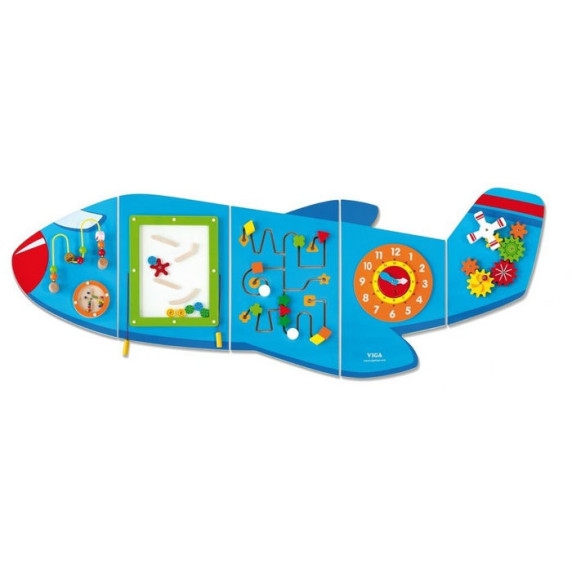 VIGA Wooden Manipulative Sensory Board Airplane FSC Montessori Certificate