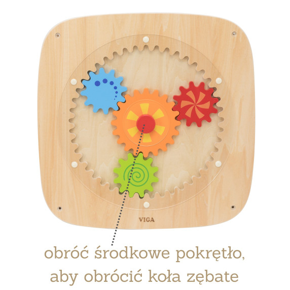 VIGA Wooden Board with Colored Gears